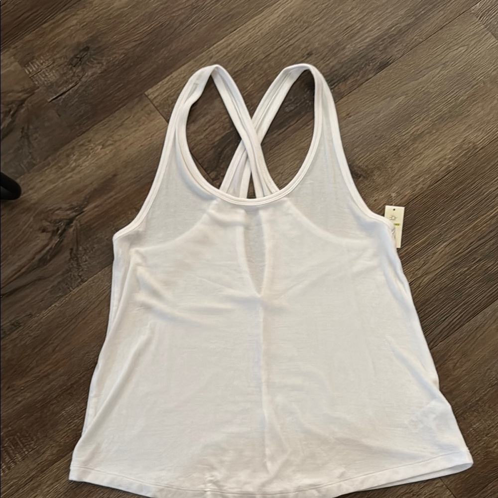 Aerie White Backless Tank Top with Scooped Neckline
